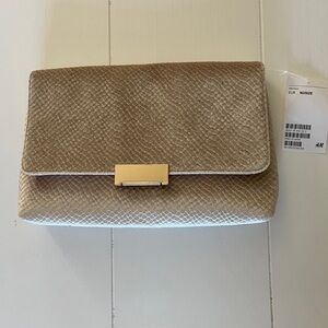 H&M‎ Metallic Gold Textured Clutch